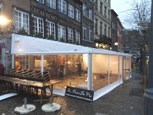 Extension d�une brasserie � Li�ge - auvent de 9,30 x 6,30 m : Tentes et chapiteaux : Auvents, pr�aux